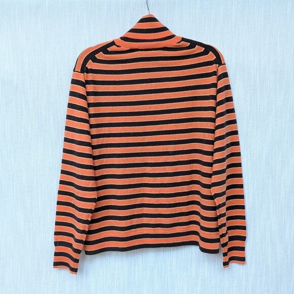 NWT MARNI + Uniqlo Orange 100% Cashmere Striped Turtleneck Sweater, size XL - Picture 2 of 9